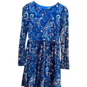 Altard State fully lined blue, red and white lace paisley size medium dress.